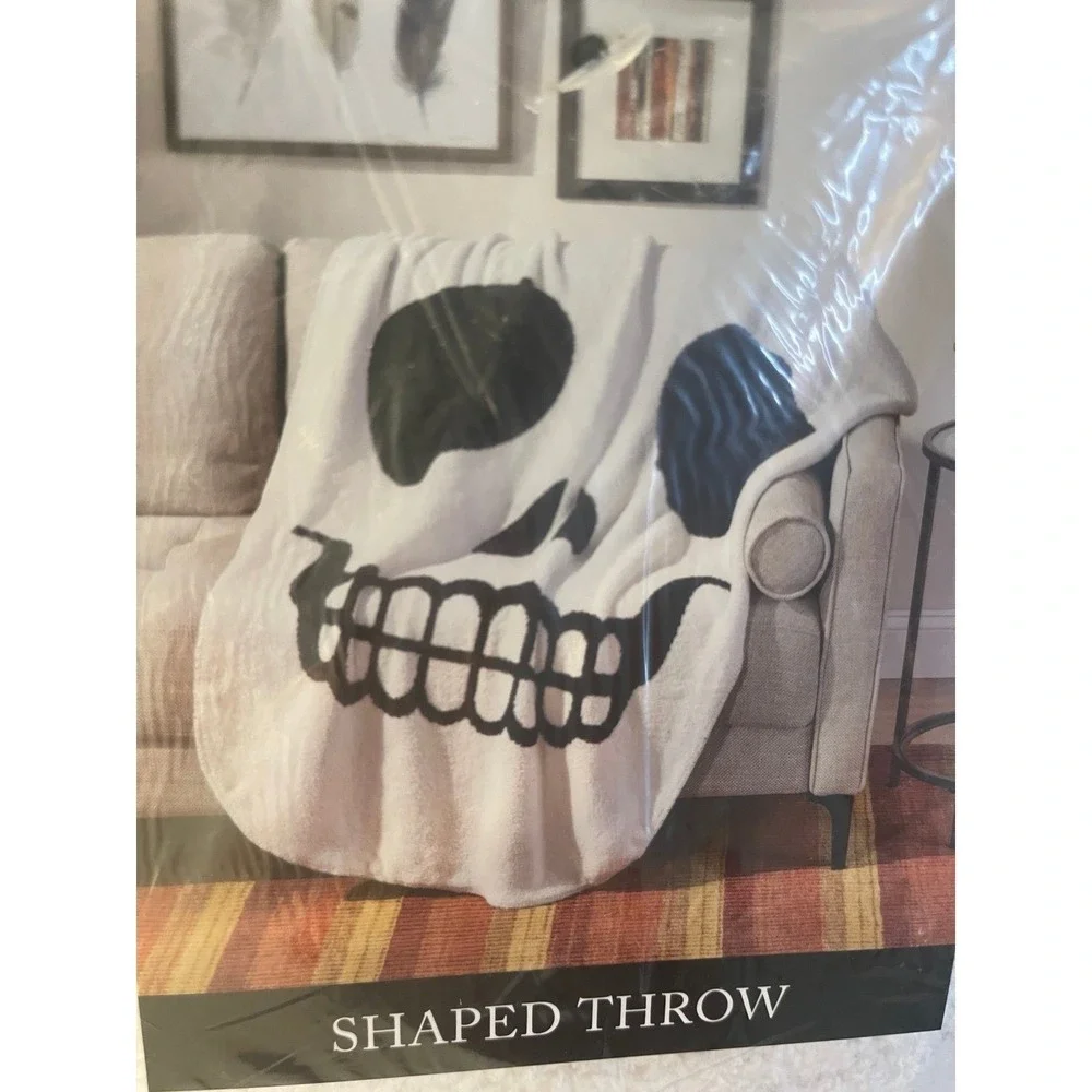 Skull Shaped Throw * Cupcakes And Cashmere * Skeleton Blanket * 50x60